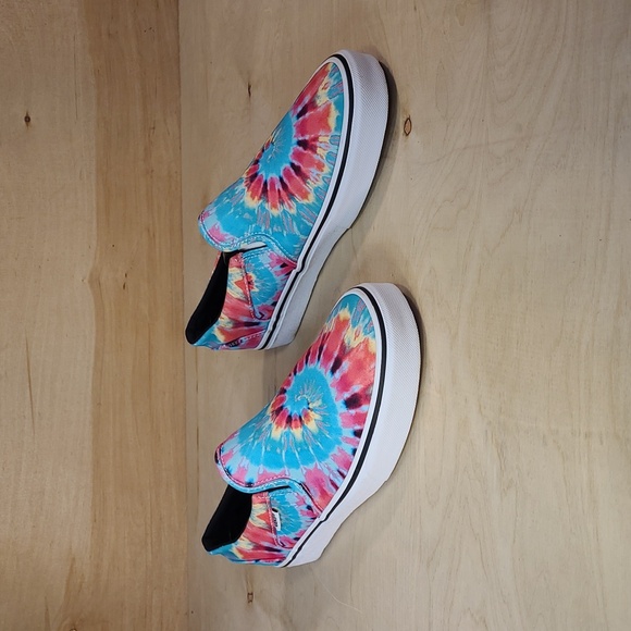 Vans Asher Colorful Tie-Dye Slip-On Womens Sneakers New With Tags No Box - Picture 2 of 10
